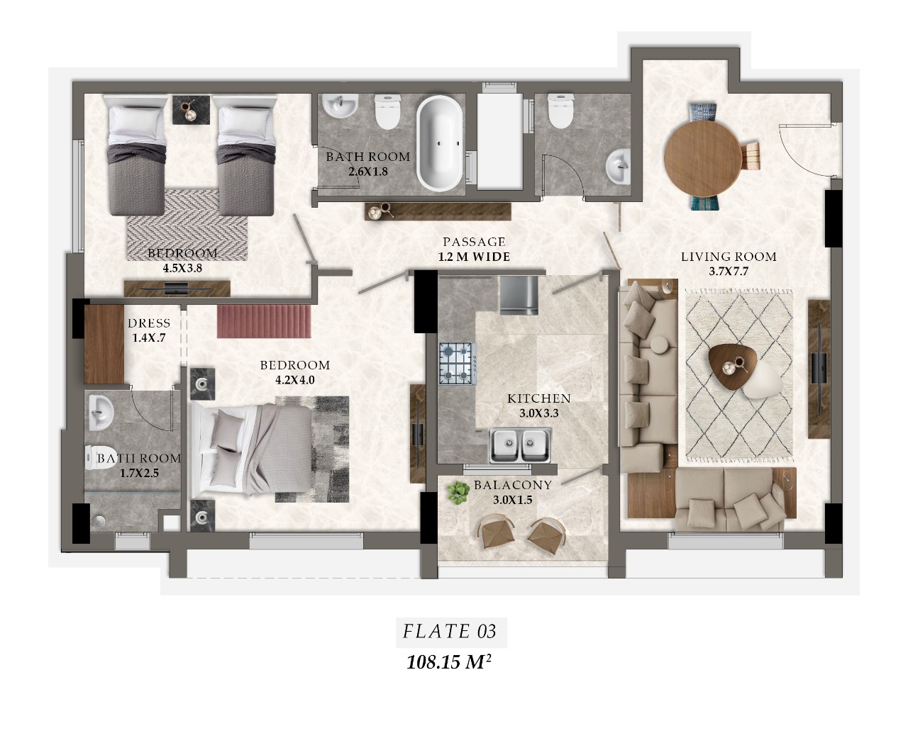 مخطط شقة 3